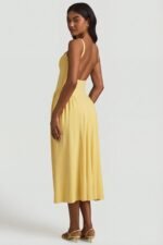 Modal A-Line Midaxi Dress in Pastel Yellow - Image 2