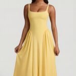 Modal A-Line Midaxi Dress in Pastel Yellow