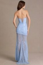 Embellished Lace Corset Gown in Sky Blue - Image 3