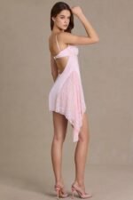 Satin Embellished Cupped Mini Dress in Blossom - Image 5