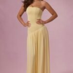 Jersey Strapless Gown in Butter
