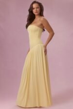 Jersey Strapless Gown in Butter - Image 3
