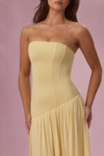 Jersey Strapless Gown in Butter - Image 4
