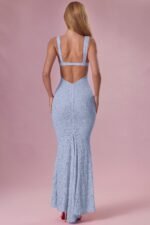 Lace Sweetheart-Neck Gown in Sky Blue - Image 3