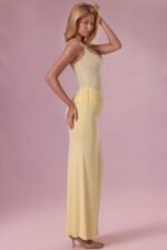Mesh Draped Bridesmaid Dress in Butter - Image 7