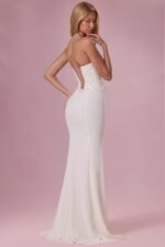 Embellished Corset Strapless Gown in Pearl - Image 2
