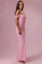 Mesh Draped Corset Gown in Candyfloss Pink - Image 7