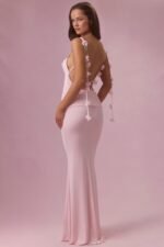 Jersey Draped Gown in Blush
