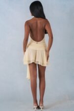 Halterneck Mini Dress in Butter Yellow - Image 6