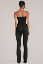 Mid-Rise Fitted Trousers  in Black - Image 2