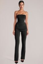 Mid-Rise Fitted Trousers  in Black - Image 4