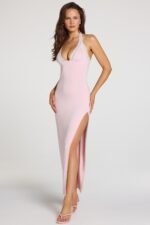 Modal Lace-Trim Maxi Dress in Baby Pink - Image 6