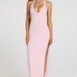 Modal Lace-Trim Maxi Dress in Baby Pink