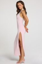 Modal Lace-Trim Maxi Dress in Baby Pink - Image 3