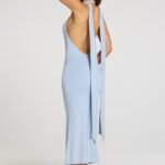 Modal Halterneck Midaxi Dress in Light Blue