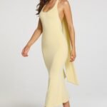 Modal Halterneck Midaxi Dress in Pastel Yellow