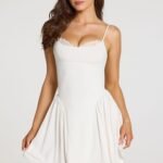 Modal Lace-Trim Mini Dress in White
