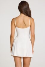 Modal Lace-Trim Mini Dress in White - Image 8