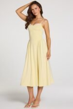 Modal Lace-Trim Midaxi Dress in Pastel Yellow - Image 7