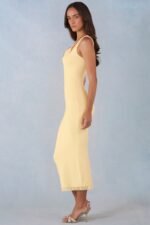 Modal Lace-Trim Midaxi Dress in Butter Yellow - Image 5