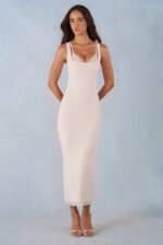 Modal Lace-Trim Midaxi Dress in Ivory - Image 5