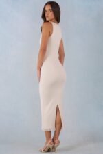 Modal Lace-Trim Midaxi Dress in Ivory - Image 2