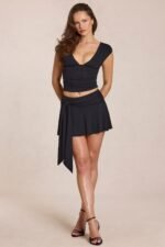 Mid-Rise Skort in Black - Image 5
