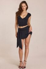 Mid-Rise Skort in Black - Image 4