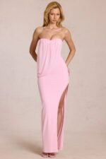 Bandeau Draped Maxi Dress in Blossom Pink - Image 8