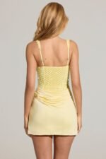 Embellished Corset Mini Dress  in Lemon Yellow - Image 3