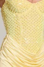 Embellished Corset Mini Dress  in Lemon Yellow - Image 5