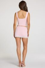 Modal Lace-Trim Low-Rise Skort in Baby Pink - Image 3