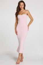 Modal Lace-Trim Midaxi Dress in Baby Pink - Image 4