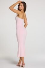 Modal Lace-Trim Midaxi Dress in Baby Pink - Image 2