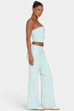 Ombralye Tie-Waist Wide-Leg Trousers in Peppermint - Image 3