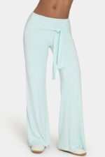 Ombralye Tie-Waist Wide-Leg Trousers in Peppermint - Image 4
