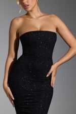 Embellished Corset Gown in Black - Image 4