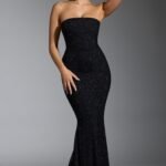 Embellished Corset Gown in Black