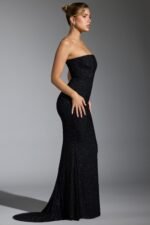 Embellished Corset Gown in Black - Image 3