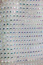 Embellished V-neck A-Line Mini Dress in Silver - Image 4