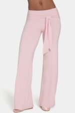 ButterCloud? Tie-Waist Wide-Leg Trousers in Blush - Image 4
