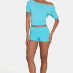 ButterCloud? Mini Foldover Shorts in Aqua