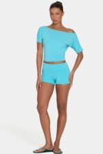 ButterCloud? Mini Foldover Shorts in Aqua