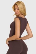 Modal Cap-Sleeve Top in Chocolate - Image 3