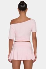 Ombralye Slouchy Off-Shoulder Top in Blush - Image 2