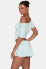 Ombralye Slouchy Off-Shoulder Top in Peppermint - Image 3