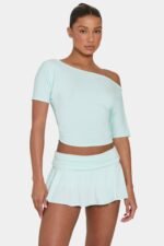 Ombralye Slouchy Off-Shoulder Top in Peppermint