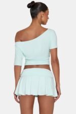 Ombralye Slouchy Off-Shoulder Top in Peppermint - Image 2