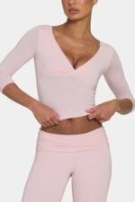 Ombralye 3/4 Sleeve Top in Blush - Image 4
