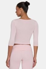 Ombralye 3/4 Sleeve Top in Blush - Image 2